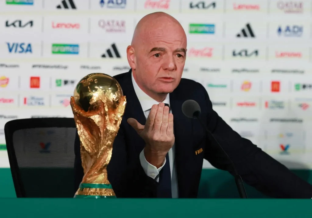 Gianni Infantino reacts as UEFA threatens to boycott FIFA competitions over the controversial World Cup private investment proposal.