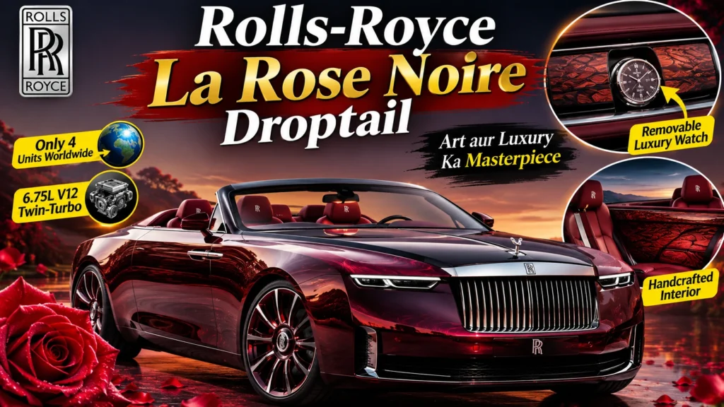 Rolls-Royce La Rose Noire Droptail luxury coachbuilt roadster in deep red finish with premium handcrafted design.
