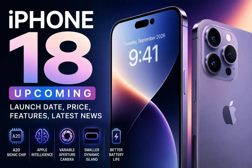 Apple iPhone 18 Upcoming with expected launch date, price, features and latest leaks.
