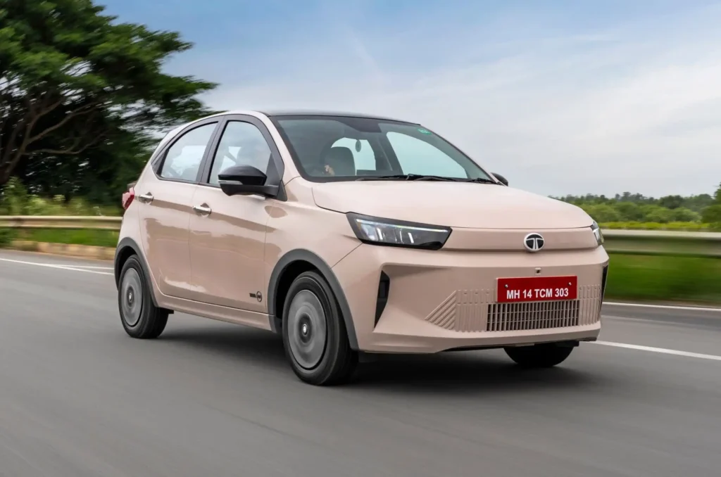 Tata Tiago EV electric hatchback showcasing its design, features and urban-friendly performance.