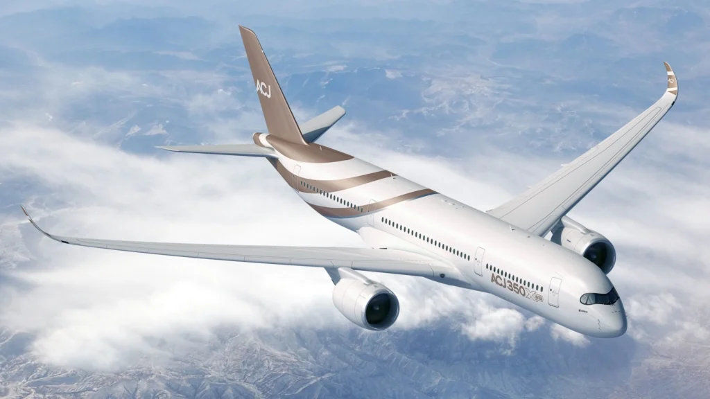 Top 5 Most Luxurious Private Jets in the World featuring Boeing BBJ 747-8, Airbus ACJ350, Gulfstream G700, Bombardier Global 8000, and Dassault Falcon 10X