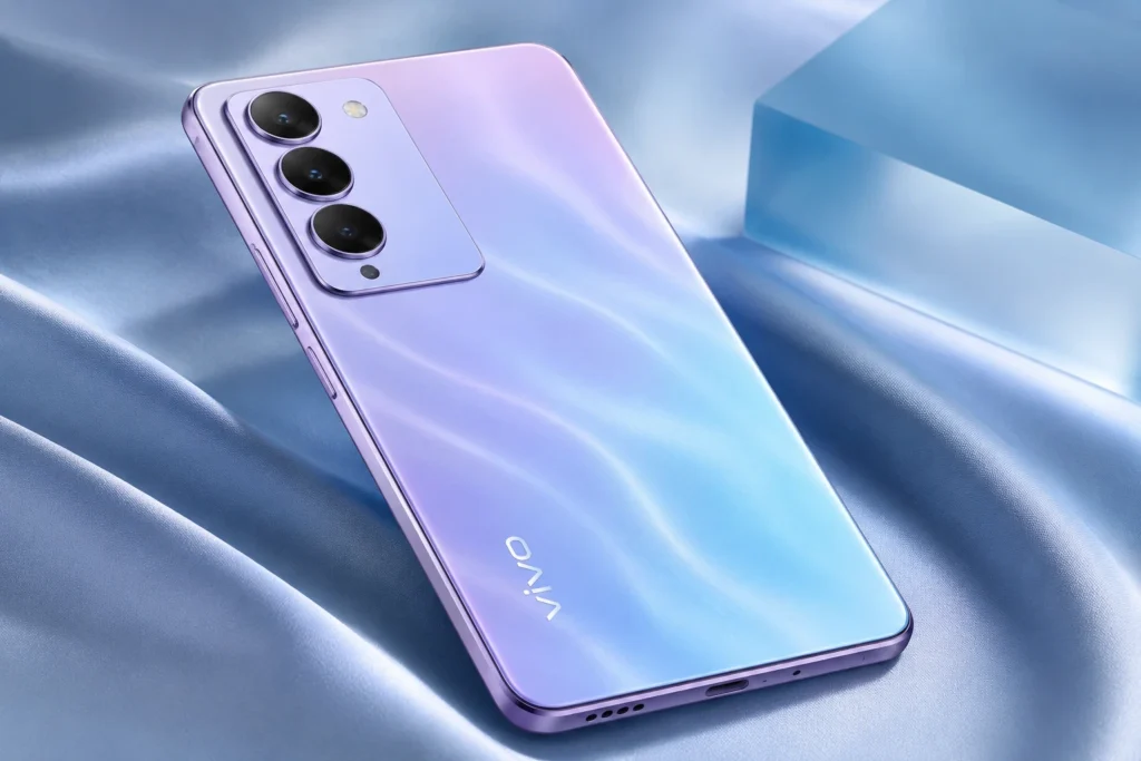Vivo S2 smartphone in premium gradient finish with triple rear camera module showcased before its India launch.