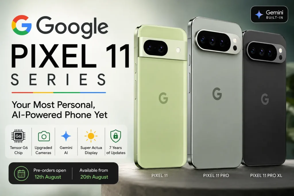 Google Pixel 11 series with Tensor G6 and upgraded cameras
