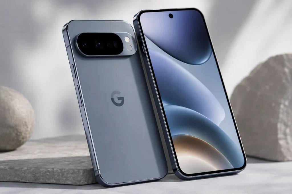 Google Pixel 10 price drop image showing the smartphone design, camera setup and display.