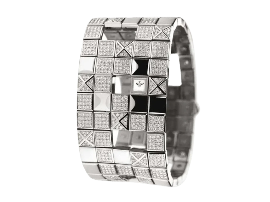 Discover the Jaeger-LeCoultre Joaillerie 101 Manchette, featuring the legendary Calibre 101, exquisite diamonds, and timeless Swiss luxury.