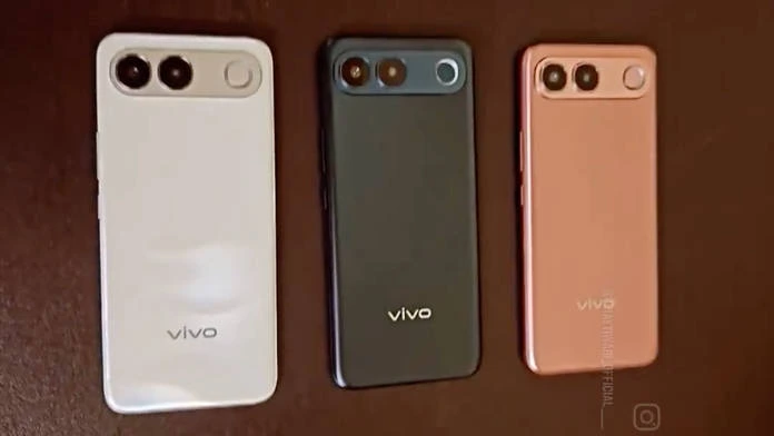 Vivo S2 smartphone in premium gradient finish with triple rear camera module showcased before its India launch.
