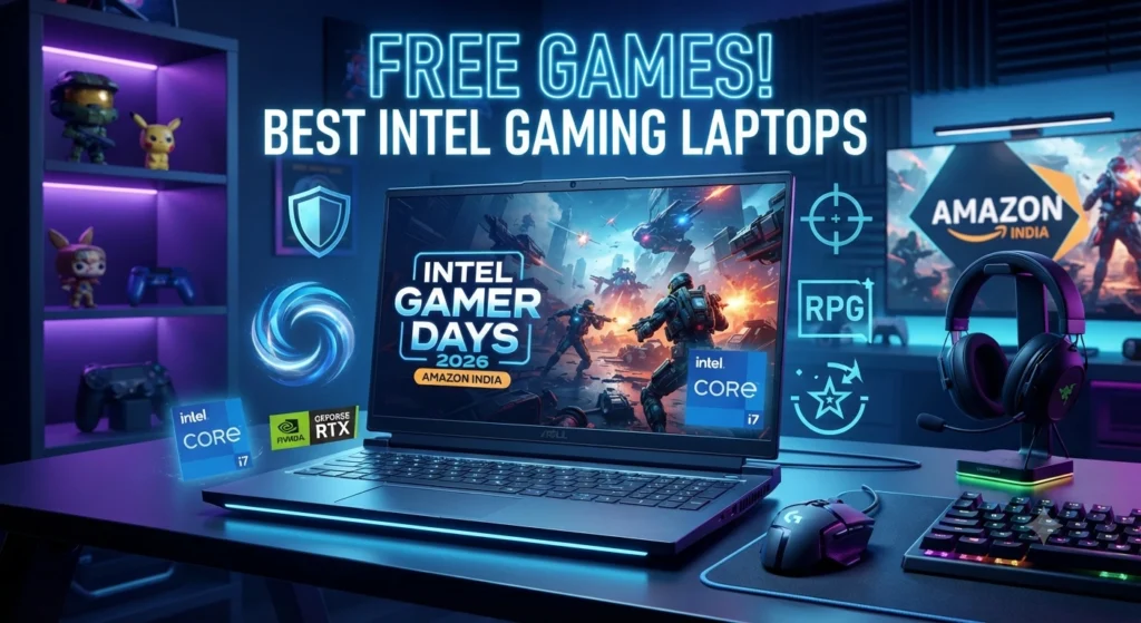 Intel Gamer Days 2026 gaming laptops on Amazon India with RTX graphics.