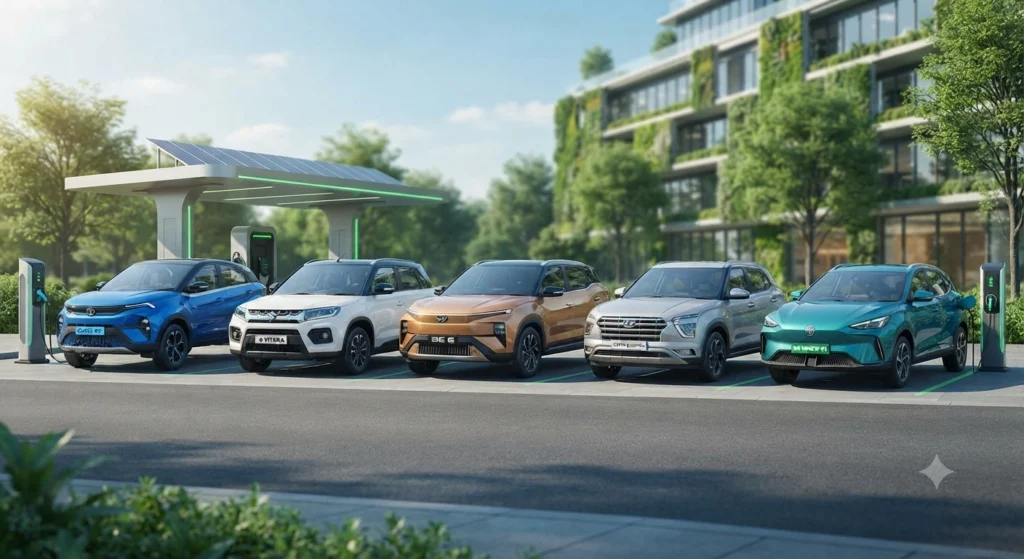 Hyundai Creta Electric alternatives with Tata Curvv EV, Maruti e Vitara, Mahindra BE 6 and MG Windsor EV.