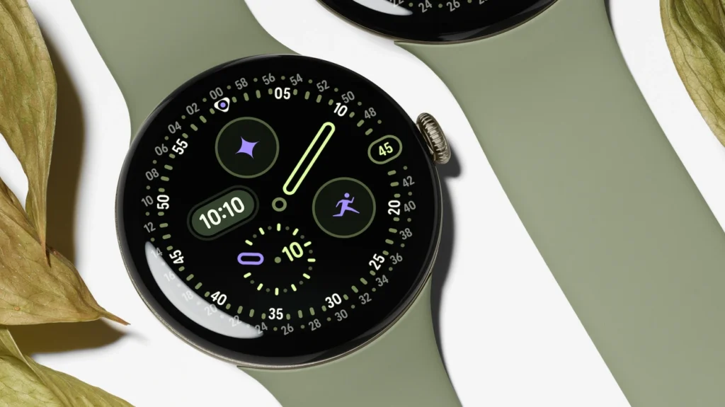 Google Pixel Watch 5 September Update image showing Offline Gemini, new gestures and improved GPS tracking features.