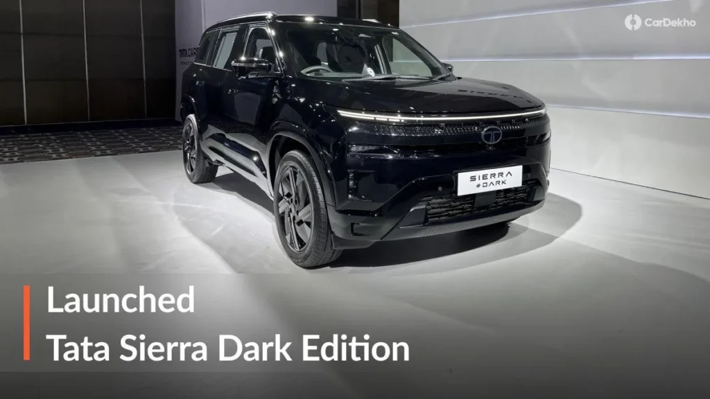 Tata Sierra Diesel AT Dark Edition black SUV front view