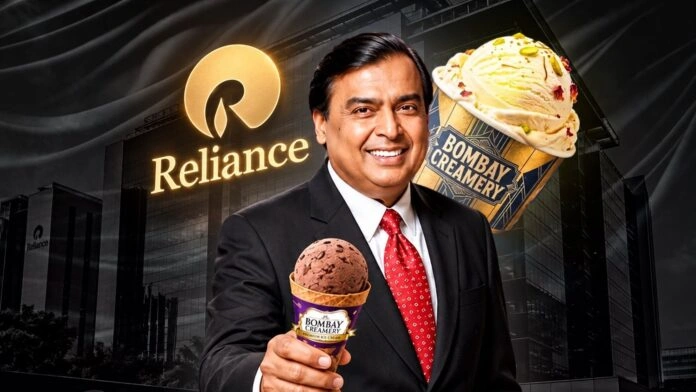 Reliance Ice Cream Bombay Creamery launch with ₹10 ice cream cups and cones.