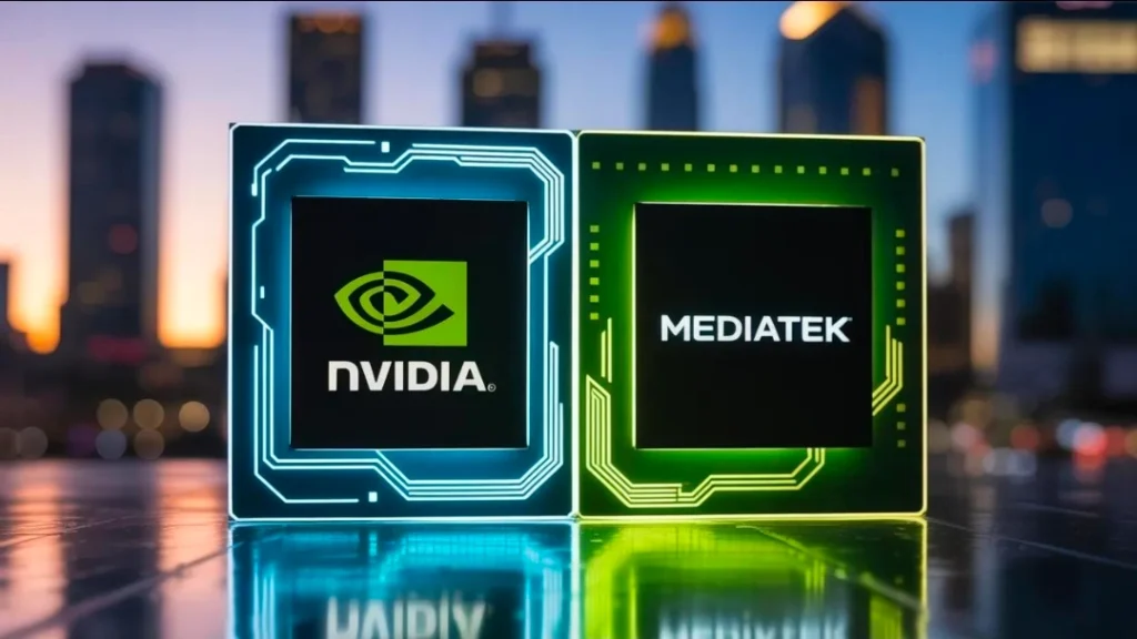 Nvidia aur MediaTek AI chip partnership future technology illustration