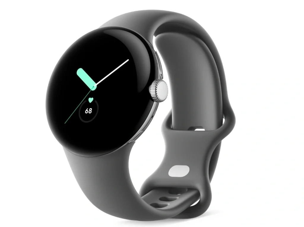 Google Pixel Watch 5 smartwatch with bright AMOLED display and Wear OS 7.