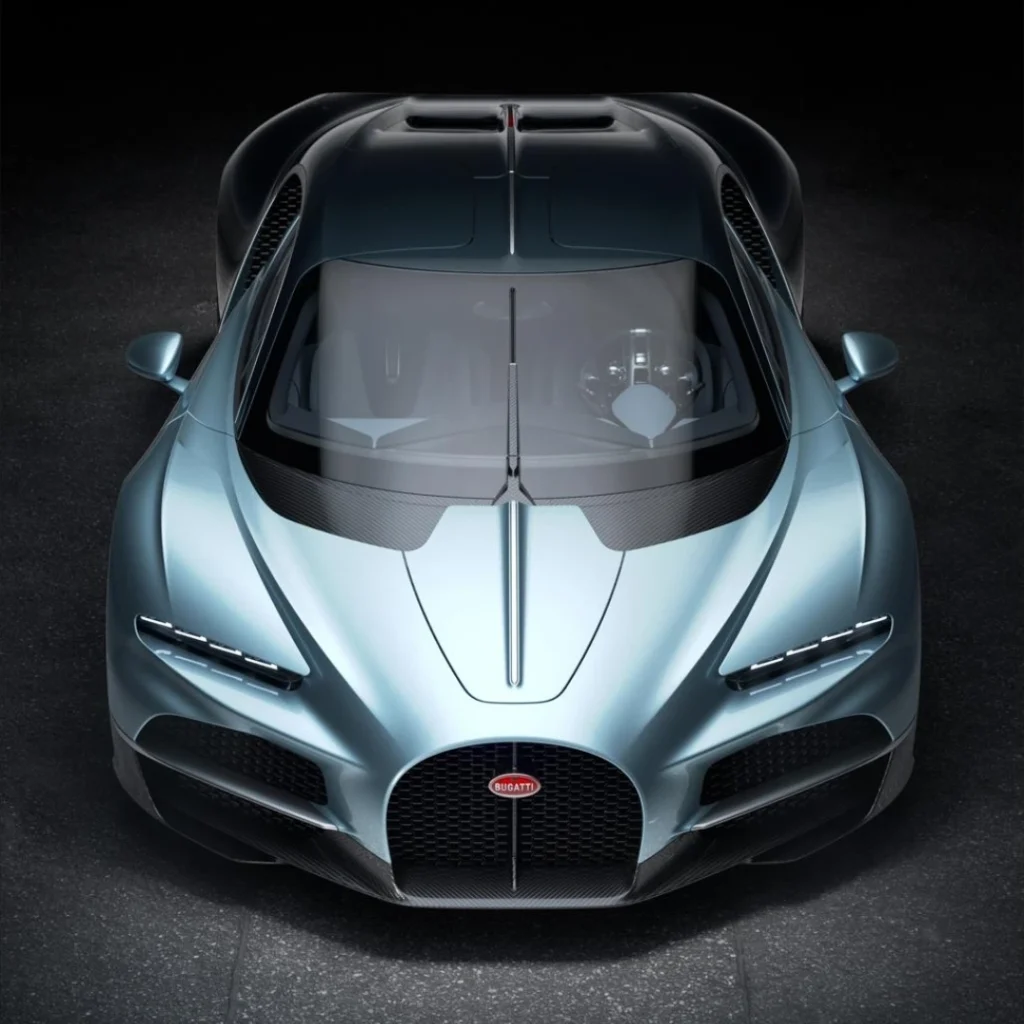 Bugatti ke possible Manual V16 Hypercar concept ko dikhata feature image jo real manual gearbox discussion ko represent karta hai.