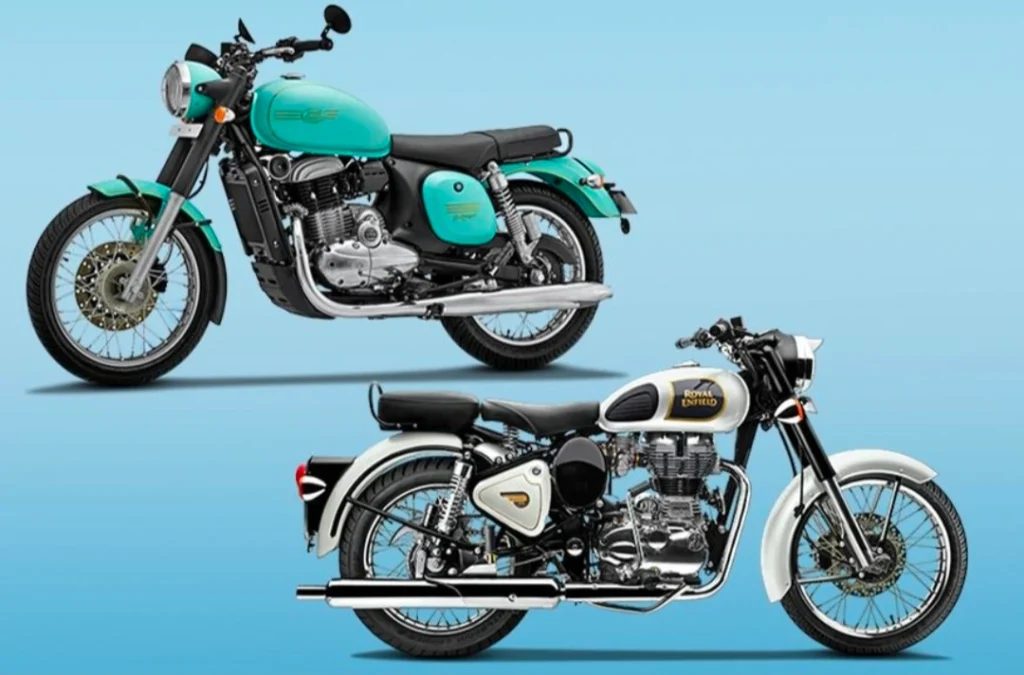 Jawa 42 All Stars retro motorcycle with alloy wheels and wider tyres