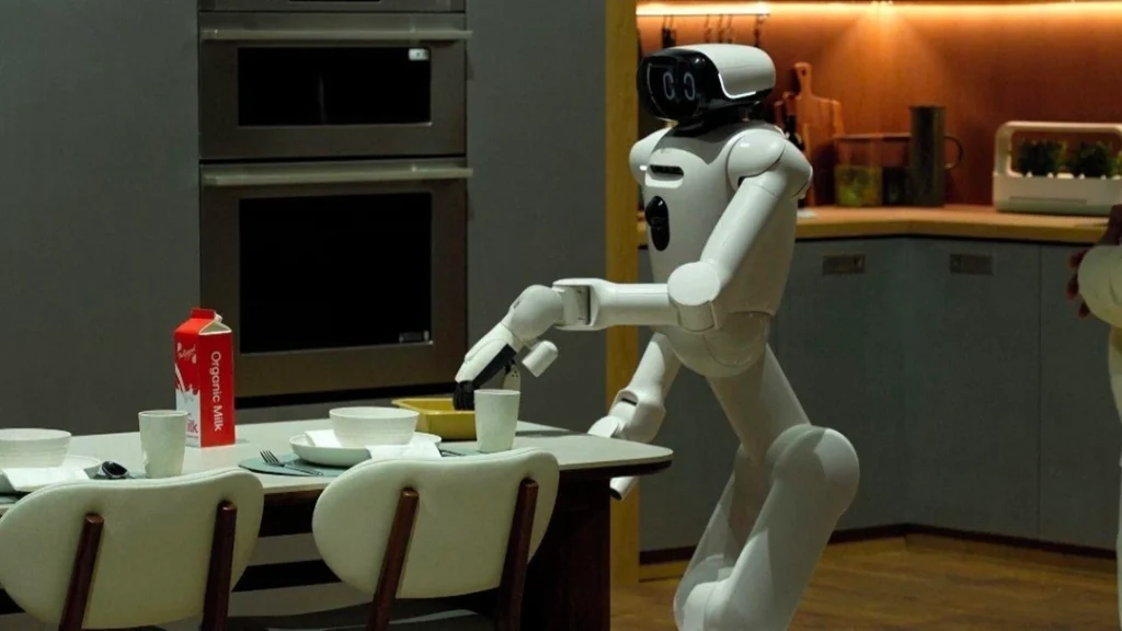Physical AI article cover image jo humanoid robot aur real world AI technology ko dikhata hai.