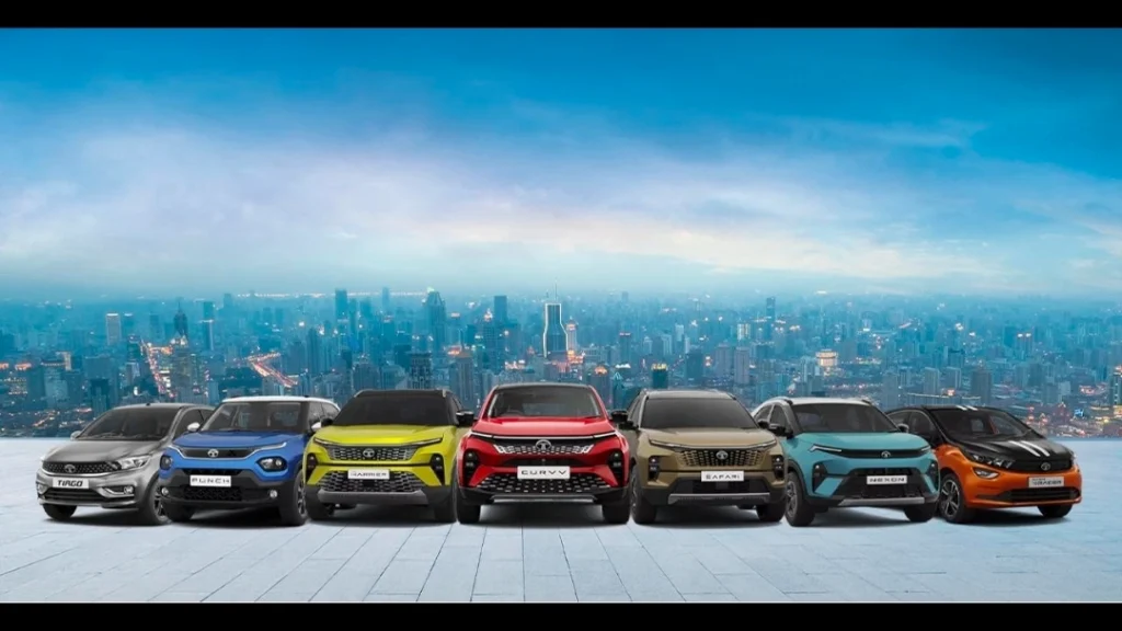 Tata Motors Roadmap featuring New Tigor, Safari EV, Nexon and Avinya.