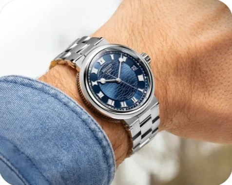 Breguet Marine 5517 Update luxury watch with Quai de l'Horloge guilloché dial