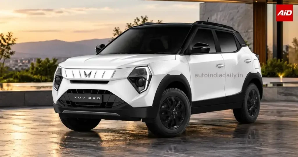 Mahindra XUV 3XO RevX Edge compact SUV with panoramic sunroof and premium styling.