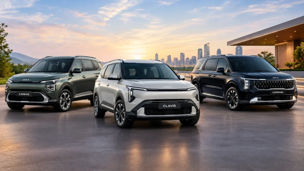 Kia Carens CNG pre-booking with Clavis CNG and Carnival Hybrid in India