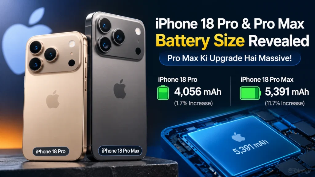 iPhone 18 Pro Max battery size with 5391mAh upgrade