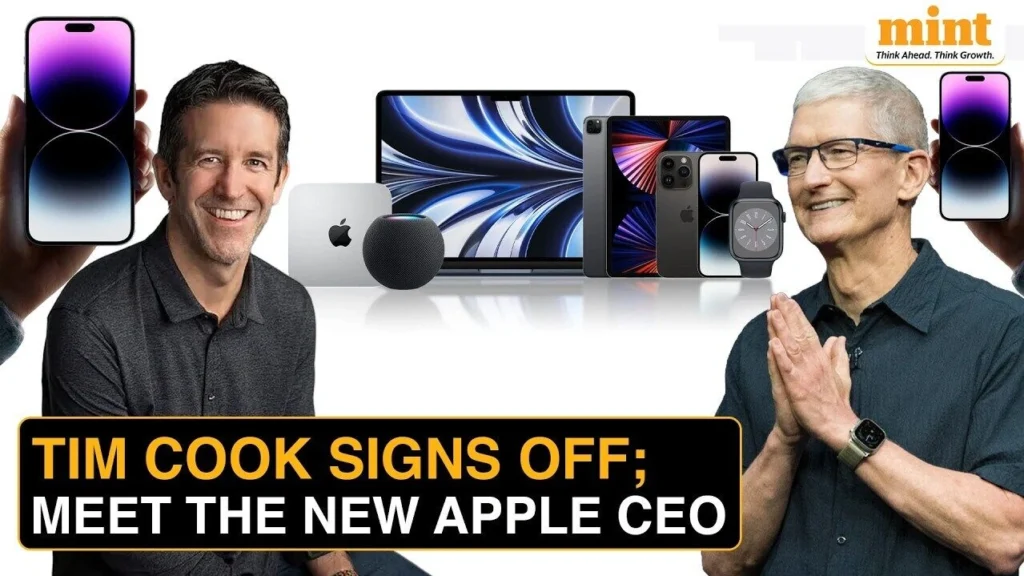 Tim Cook speaking at an Apple event after his emotional final memo as Apple CEO.