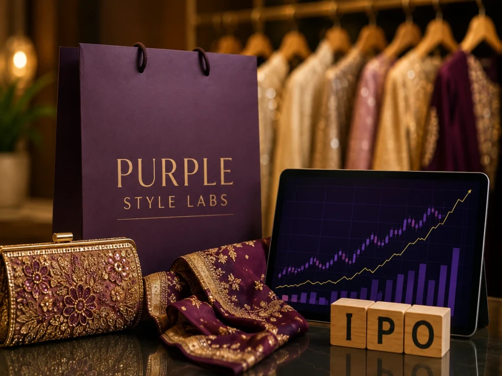 Purple Style Labs IPO Allotment image showing latest GMP, listing outlook and allotment status update for investors.