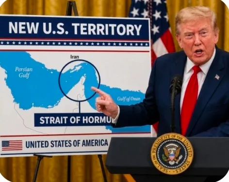 Trump Strait Hormuz map