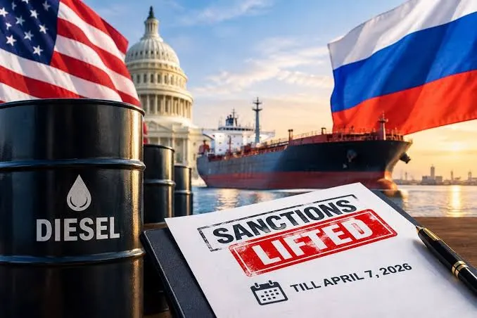 Russian diesel fuel supply at an industrial oil refinery