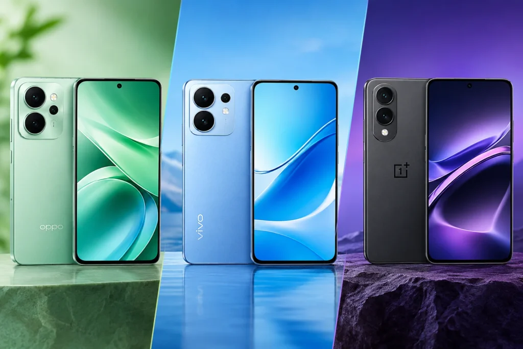 OPPO F35 Pro vs Vivo V70 FE vs OnePlus Nord 6